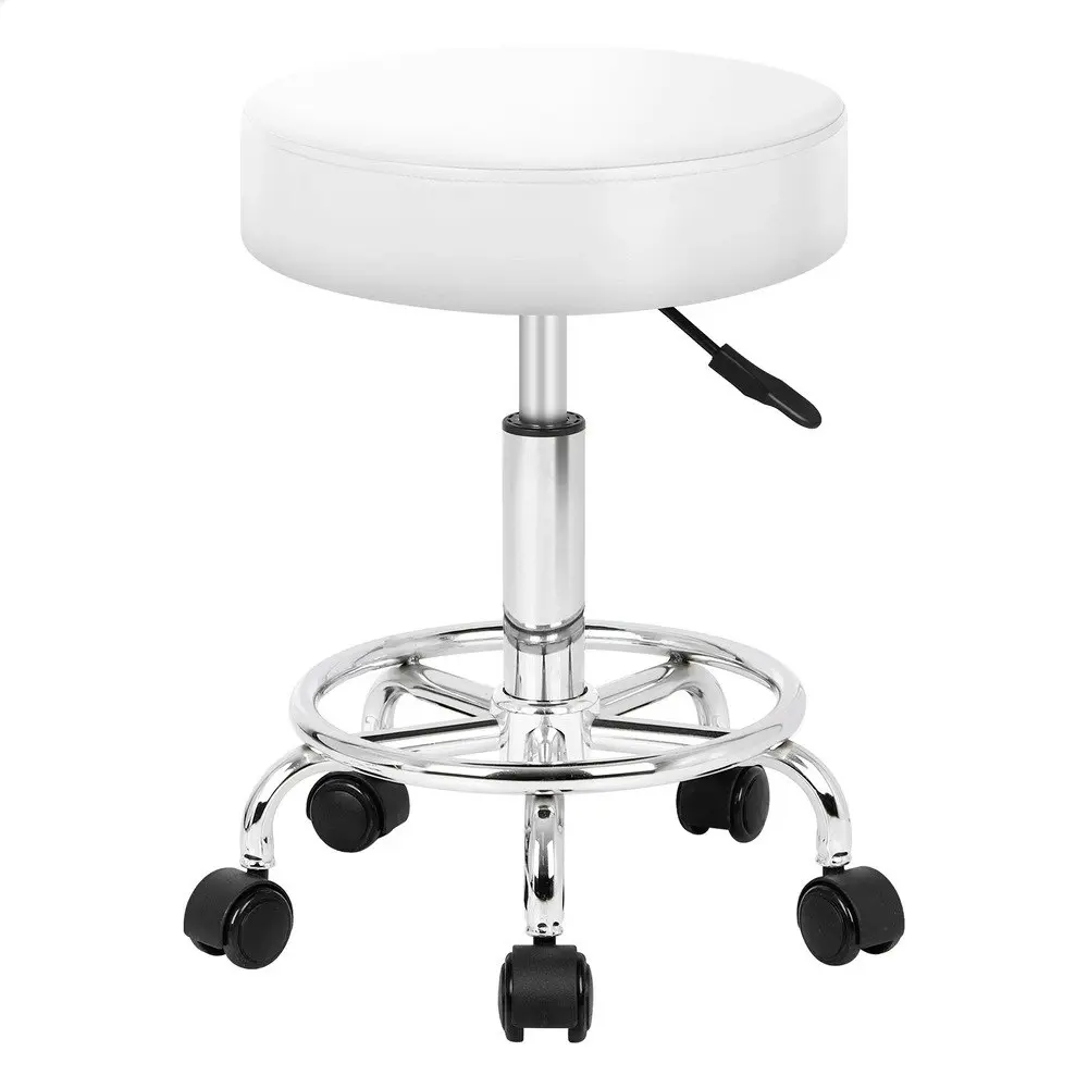 Alfordson Salon Stool Round Swivel Barber Hair Dress Chair Gas Lift White