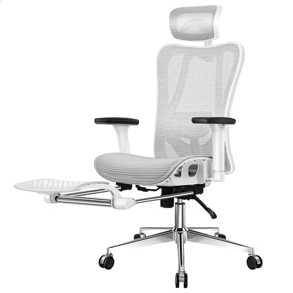 Alfordson Ergonomic Executive Mesh Office Chair White Grey