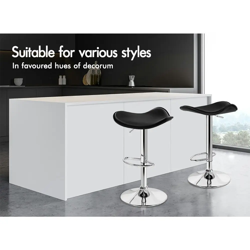 Alfordson Bar Stools Kitchen Swivel Black Portia x2