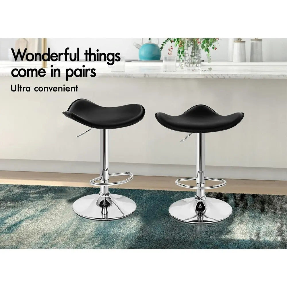 Alfordson Bar Stools Kitchen Swivel Black Portia x2