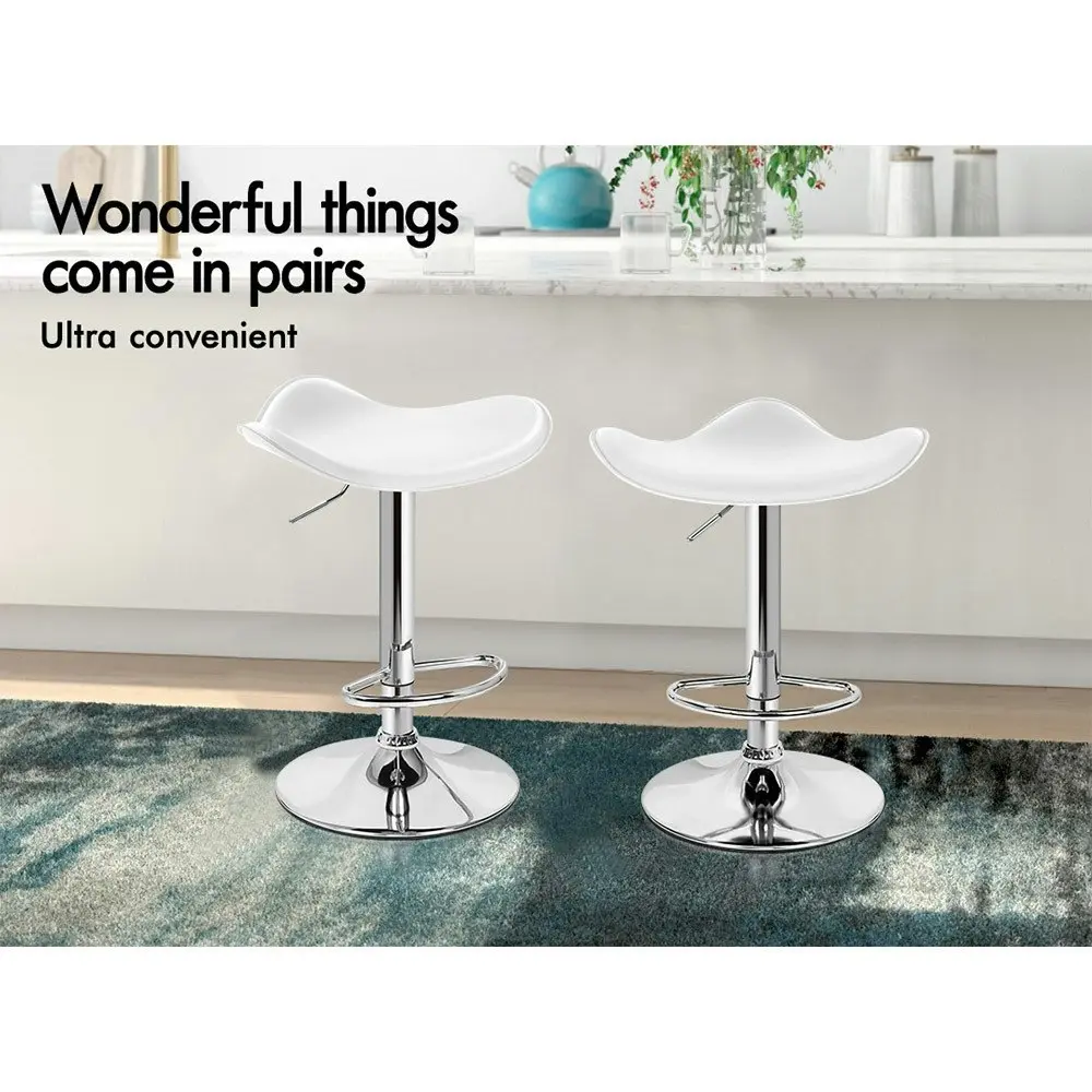 Alfordson Bar Stools Kitchen Swivel White Portia x2