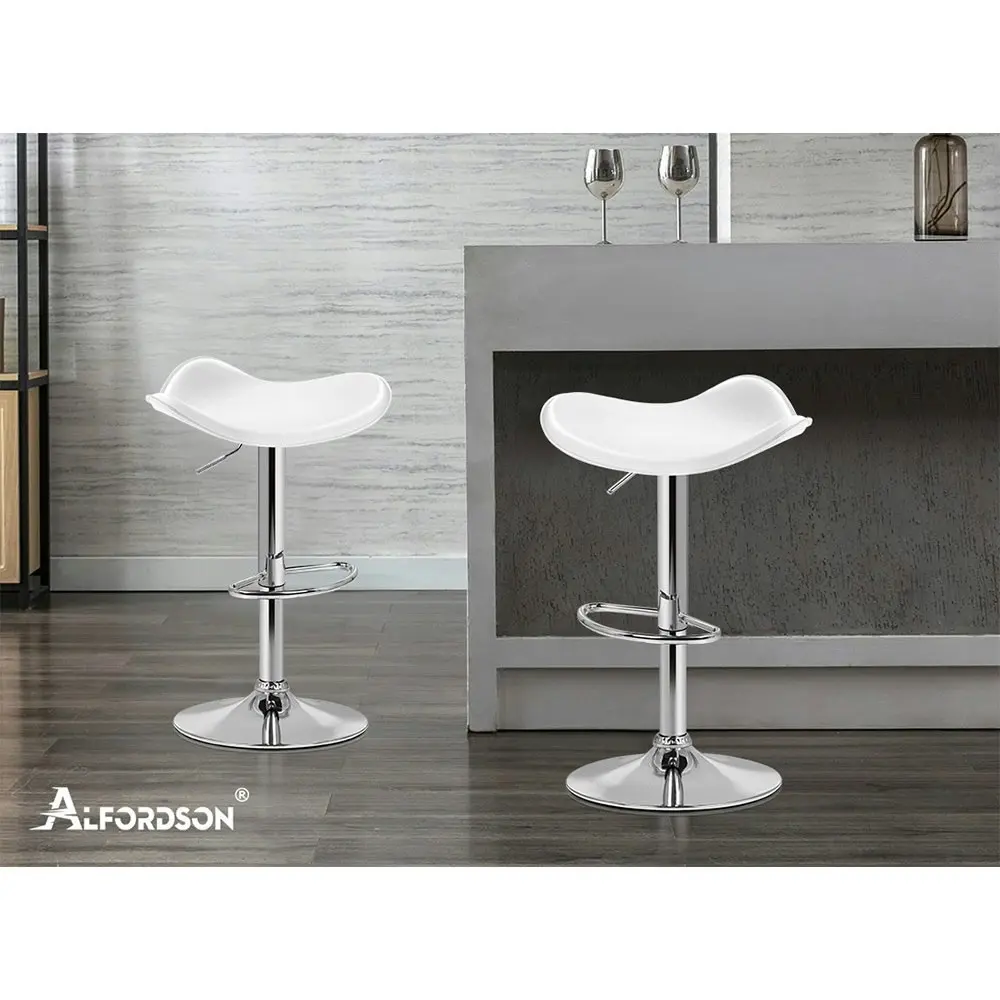 Alfordson Bar Stools Kitchen Swivel White Portia x2