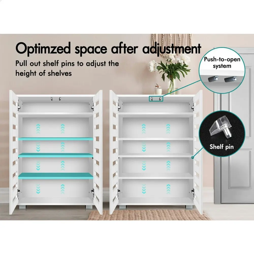 Alfordson Shoe Cabinet Storage 21 Pairs White