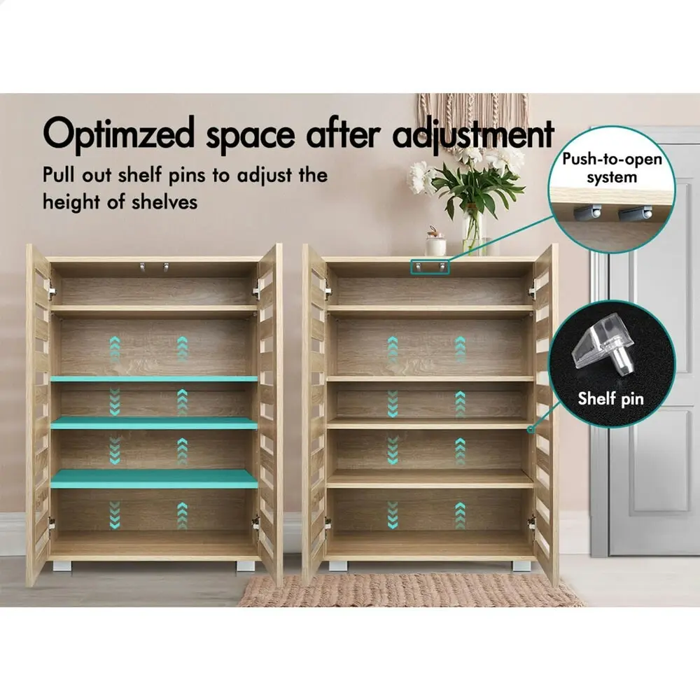 Alfordson Shoe Cabinet 21 Pairs Wood