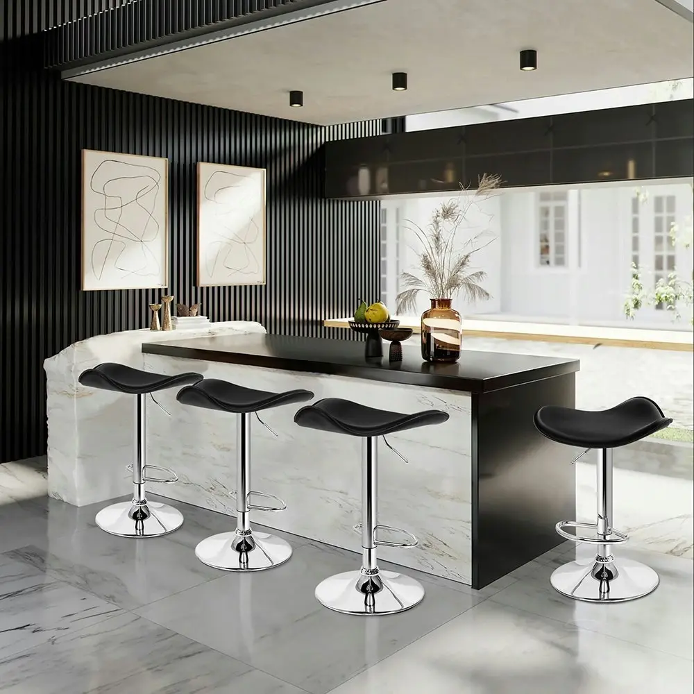 Alfordson Bar Stools Kitchen Swivel Black Portia x4