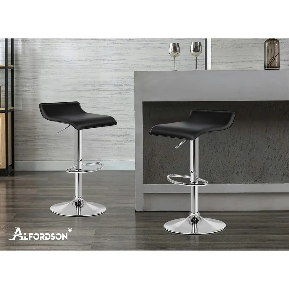 Alfordson Bar Stools Kitchen Swivel Black Saxton x2