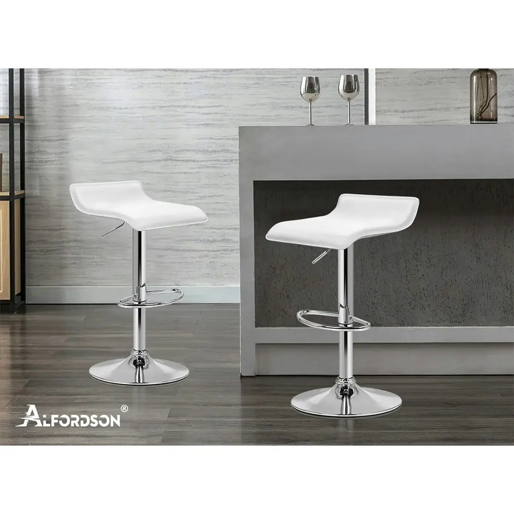 Alfordson Bar Stools Kitchen Swivel White Saxton x2