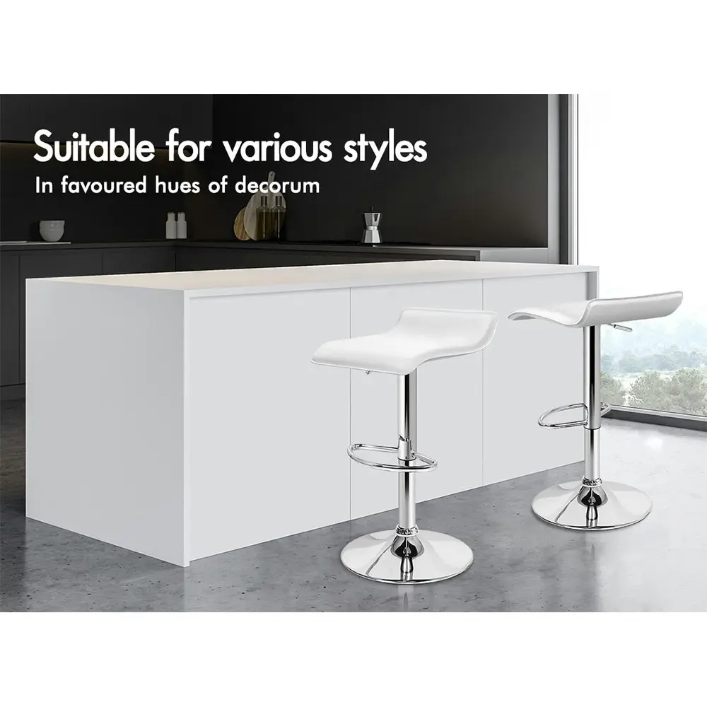 Alfordson Bar Stools Kitchen Swivel White Saxton x4