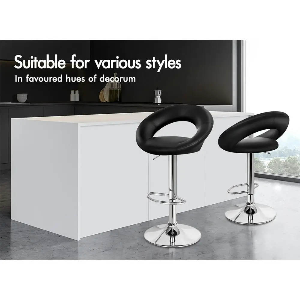 Alfordson Bar Stools Kitchen Swivel Bar Stools Black Ovadia x2