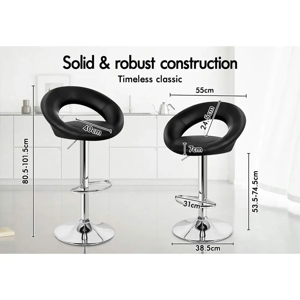 Alfordson Bar Stools Kitchen Swivel Bar Stools Black Ovadia x2