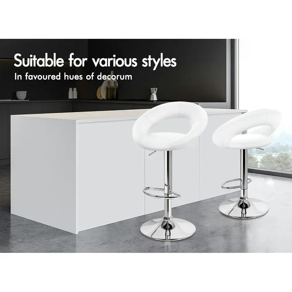 Alfordson Bar Stools Kitchen Swivel Bar Stools White Ovadia x2