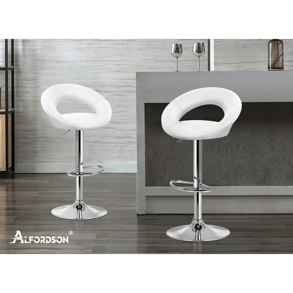 Alfordson Bar Stools Kitchen Swivel Bar Stools White Ovadia x2