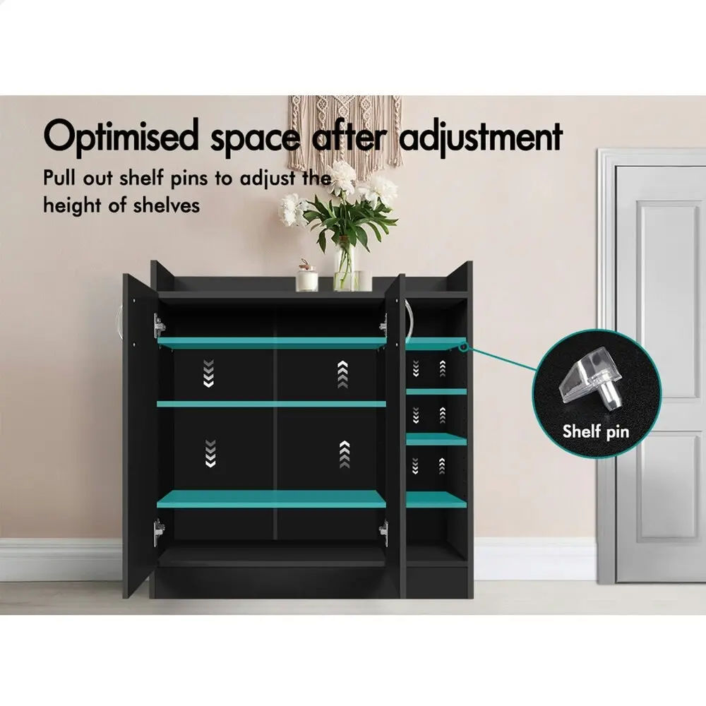 Alfordson Shoe Cabinet Rack 21 Pairs Black