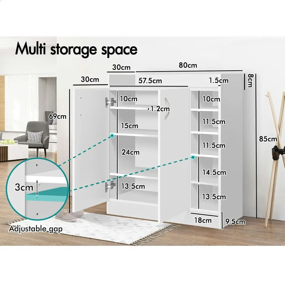 Alfordson Shoe Cabinet Rack 21 Pairs White