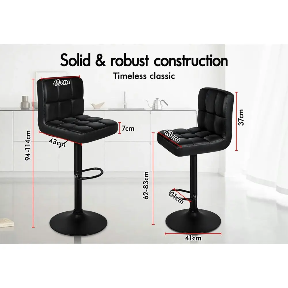 Alfordson Bar Stools L Shape All Black Ralph x2