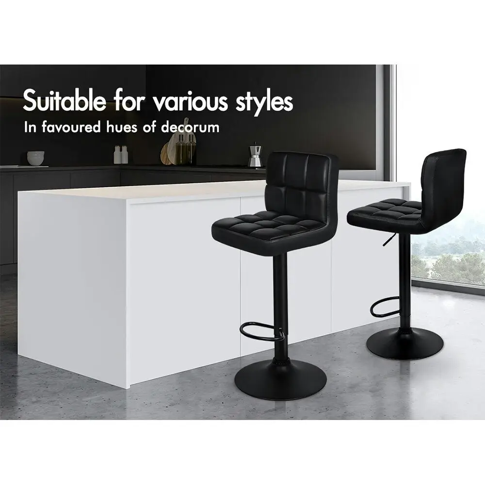 Alfordson Bar Stools L Shape All Black Ralph x2