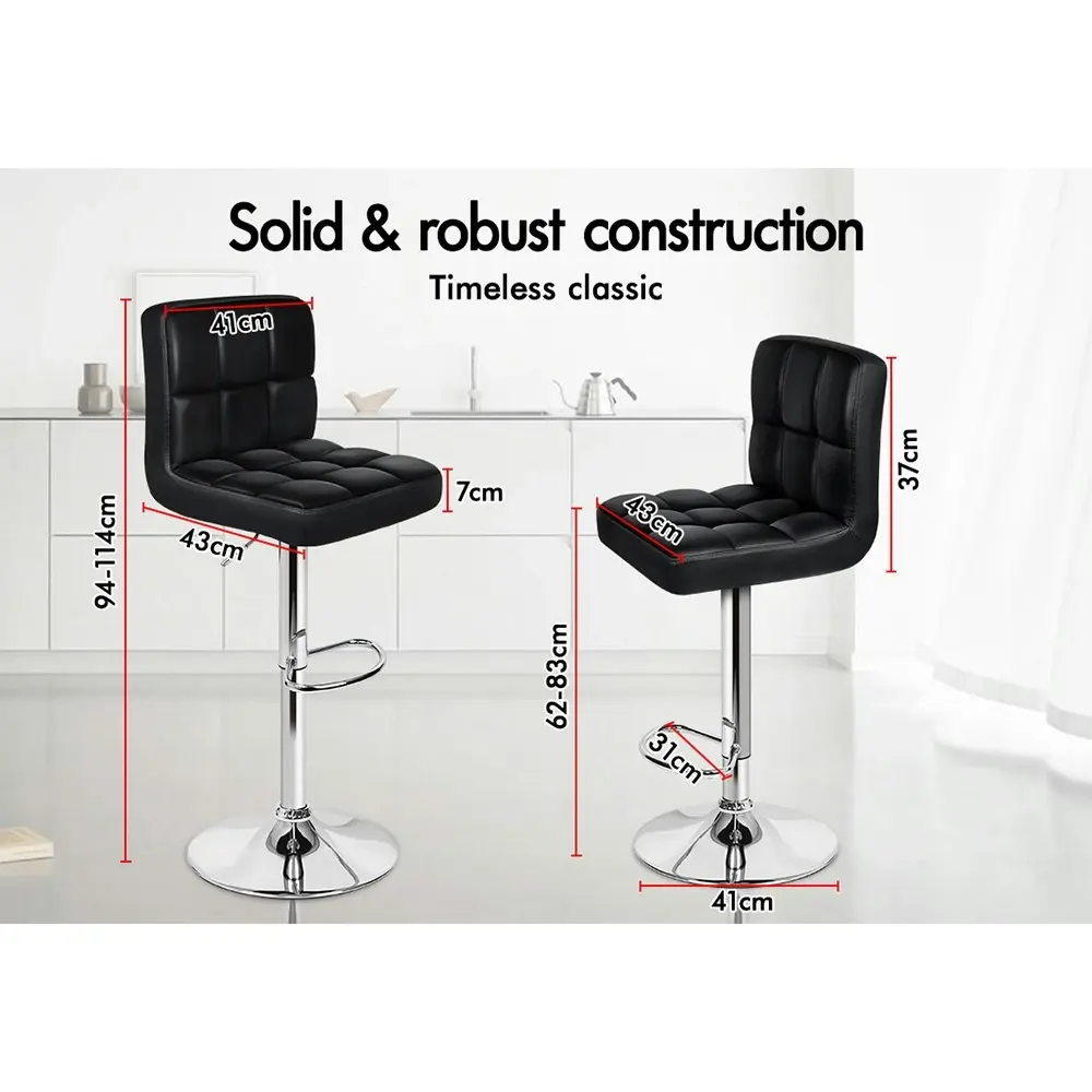 Alfordson Bar Stools L Shape Black Ralph x4