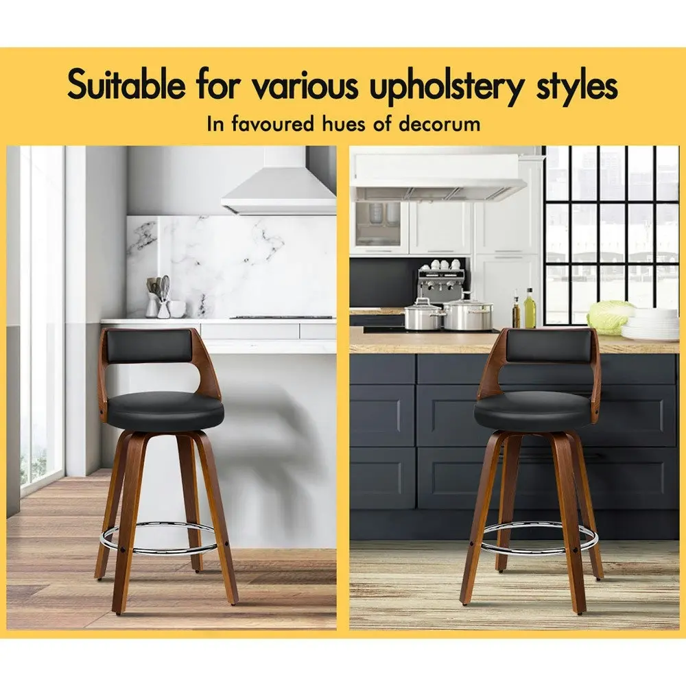 Alfordson Set of 4 Eden Elegant Modern Style Bar Stools (Black)