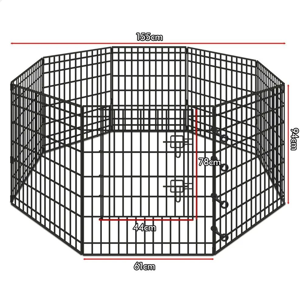 BEASTIE Pet Playpen 36 inch Large 8 Panel Fence Enclosure Dog Metal Exercise Pen