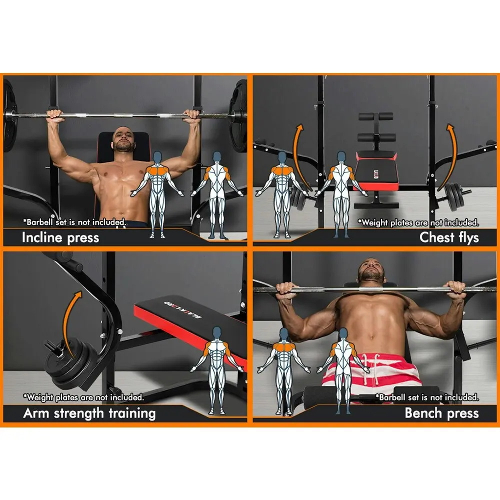 Black Lord Weight Bench 8in1 Press Multi-Station Fitness Home Gym Station