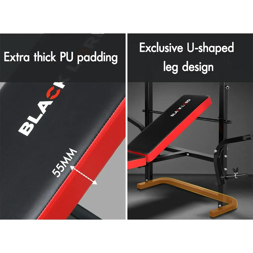 Black Lord Weight Bench 8in1 Press Multi-Station Fitness Home Gym Station