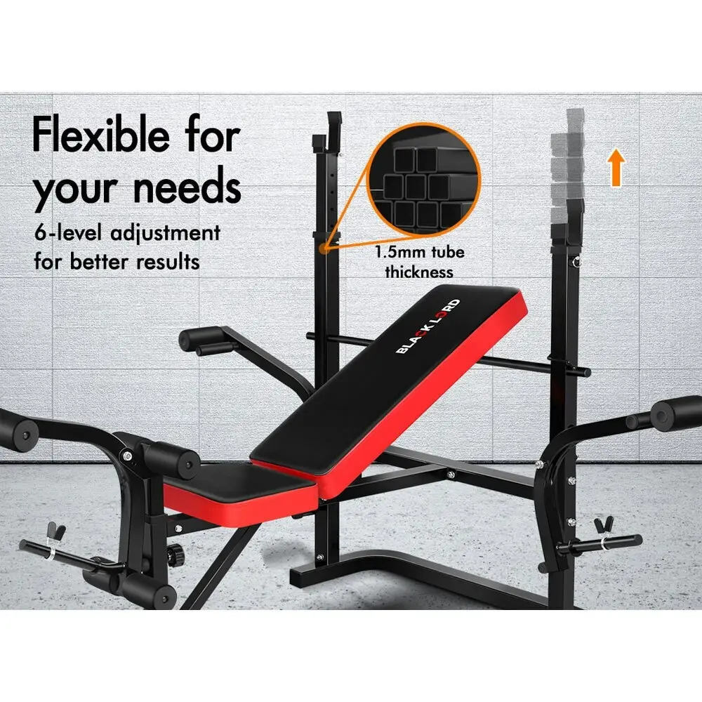 Black Lord Weight Bench 8in1 Press Multi-Station Fitness Home Gym Station