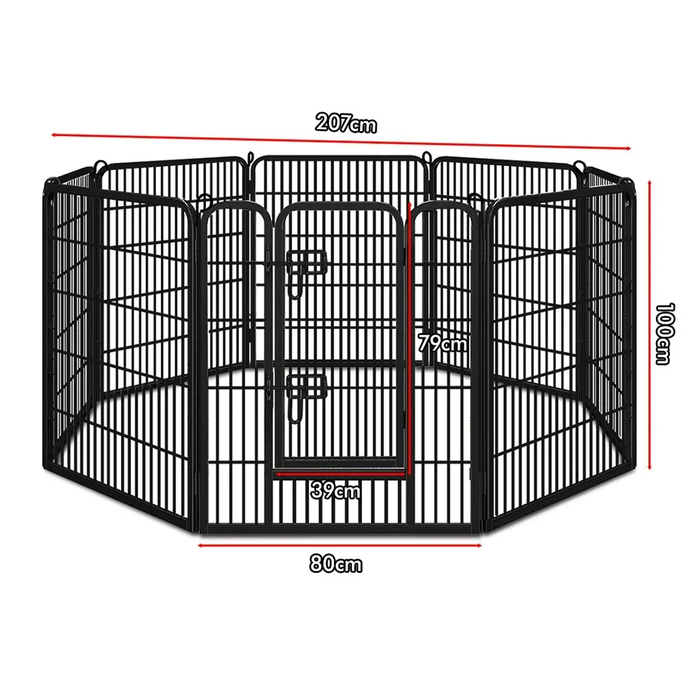 BEASTIE Pet Playpen 40 inch Large 8 Panel Fence Enclosure Dog Metal Exercise Pen