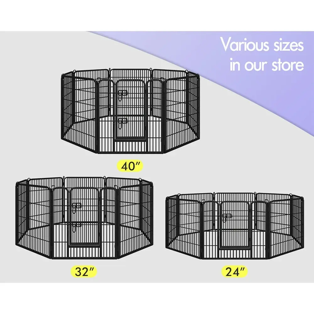 BEASTIE Pet Playpen 40 inch Large 8 Panel Fence Enclosure Dog Metal Exercise Pen