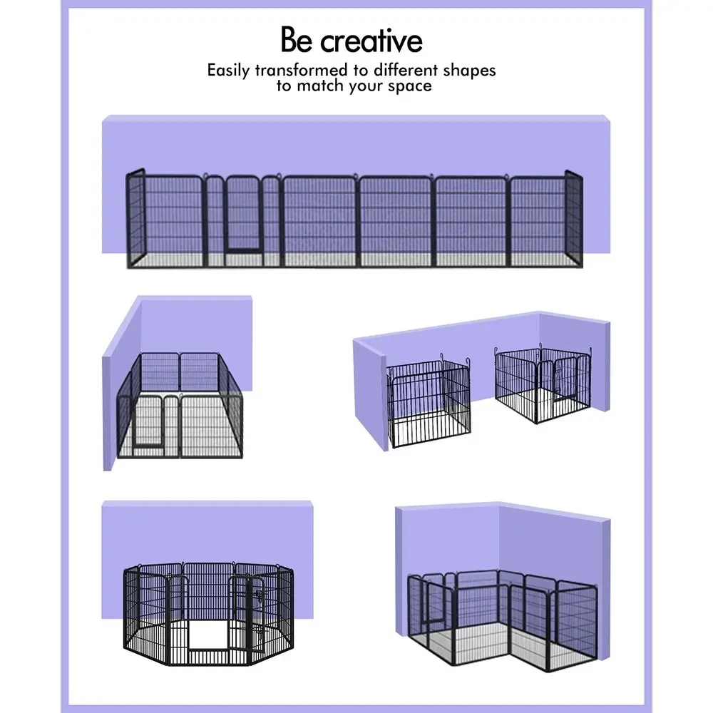 BEASTIE Pet Playpen 40 inch Large 8 Panel Fence Enclosure Dog Metal Exercise Pen