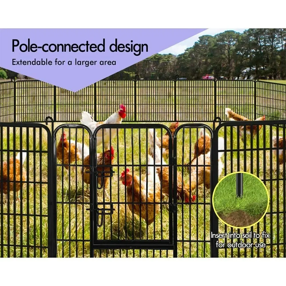 BEASTIE Pet Playpen 40 inch Large 8 Panel Fence Enclosure Dog Metal Exercise Pen