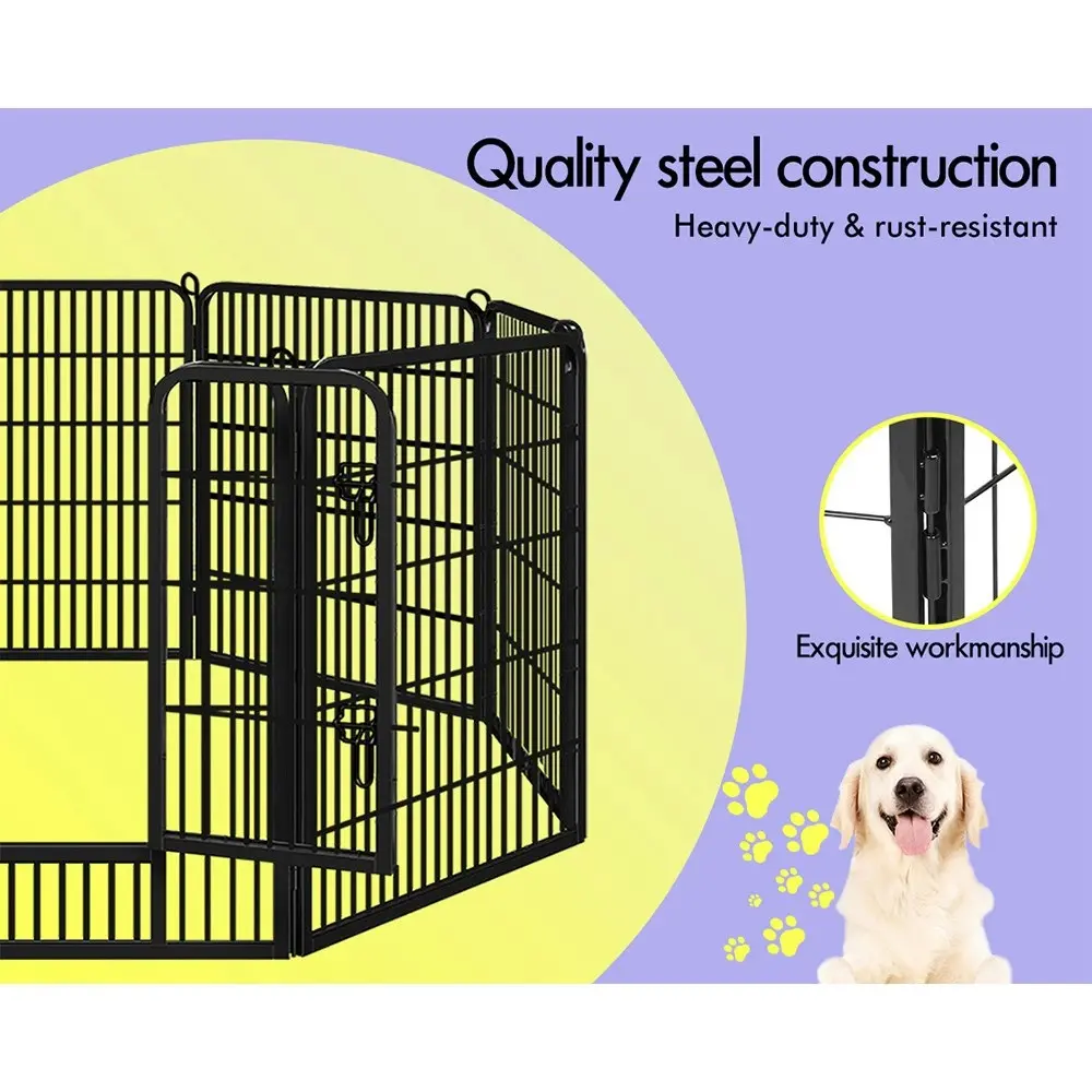 BEASTIE Pet Playpen 40 inch Large 8 Panel Fence Enclosure Dog Metal Exercise Pen