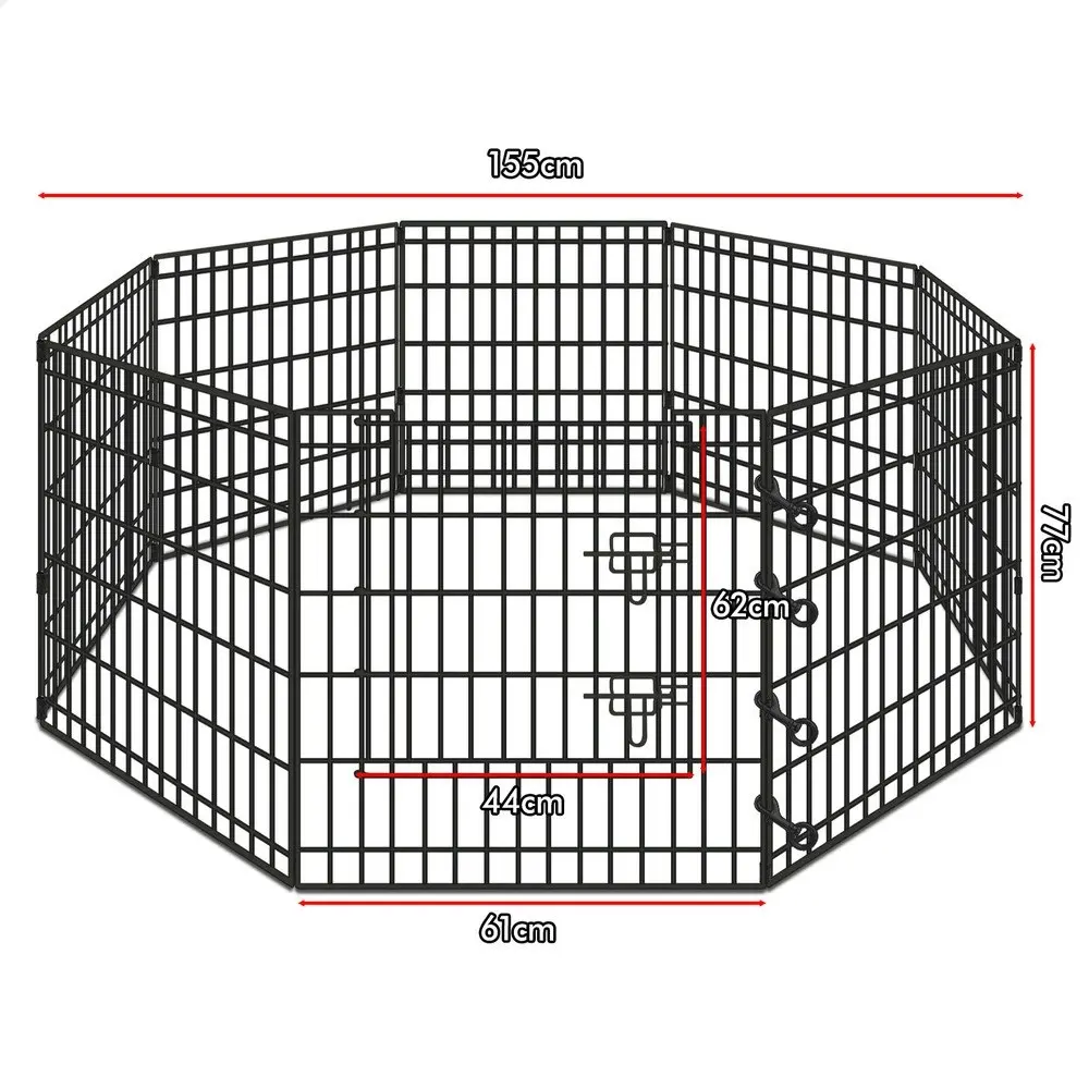 BEASTIE Pet Playpen 30 inch Large 8 Panel Fence Enclosure Dog Metal Exercise Pen