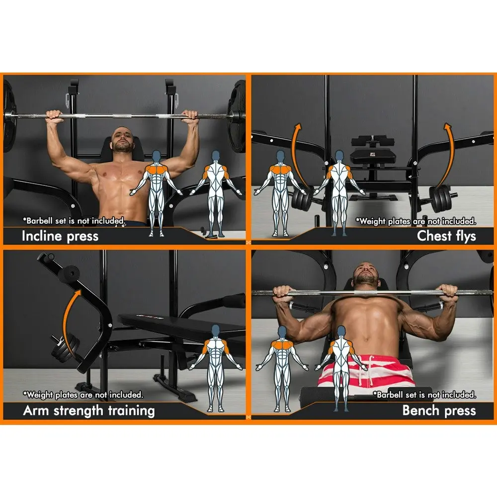 Black Lord Weight Bench 8in1 Press Multi-Station Fitness Home Gym Equipment