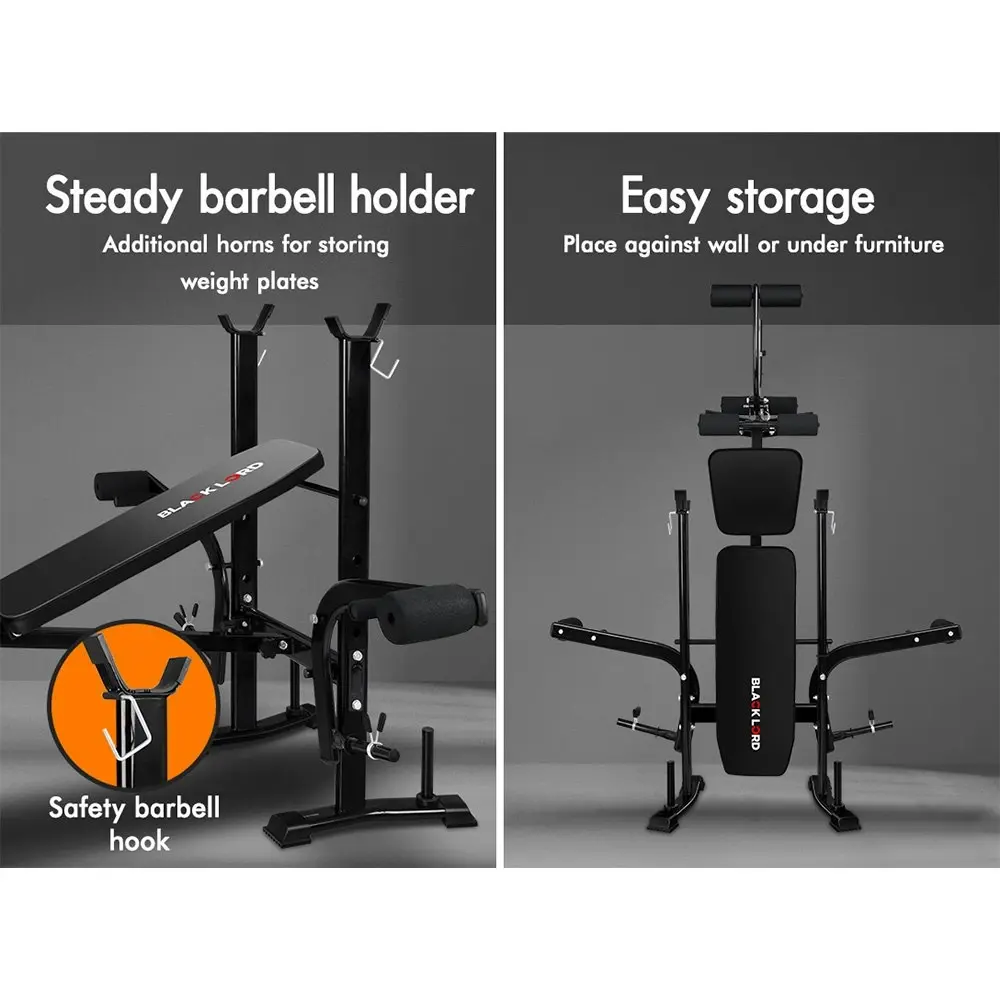 Black Lord Weight Bench 8in1 Press Multi-Station Fitness Home Gym Equipment