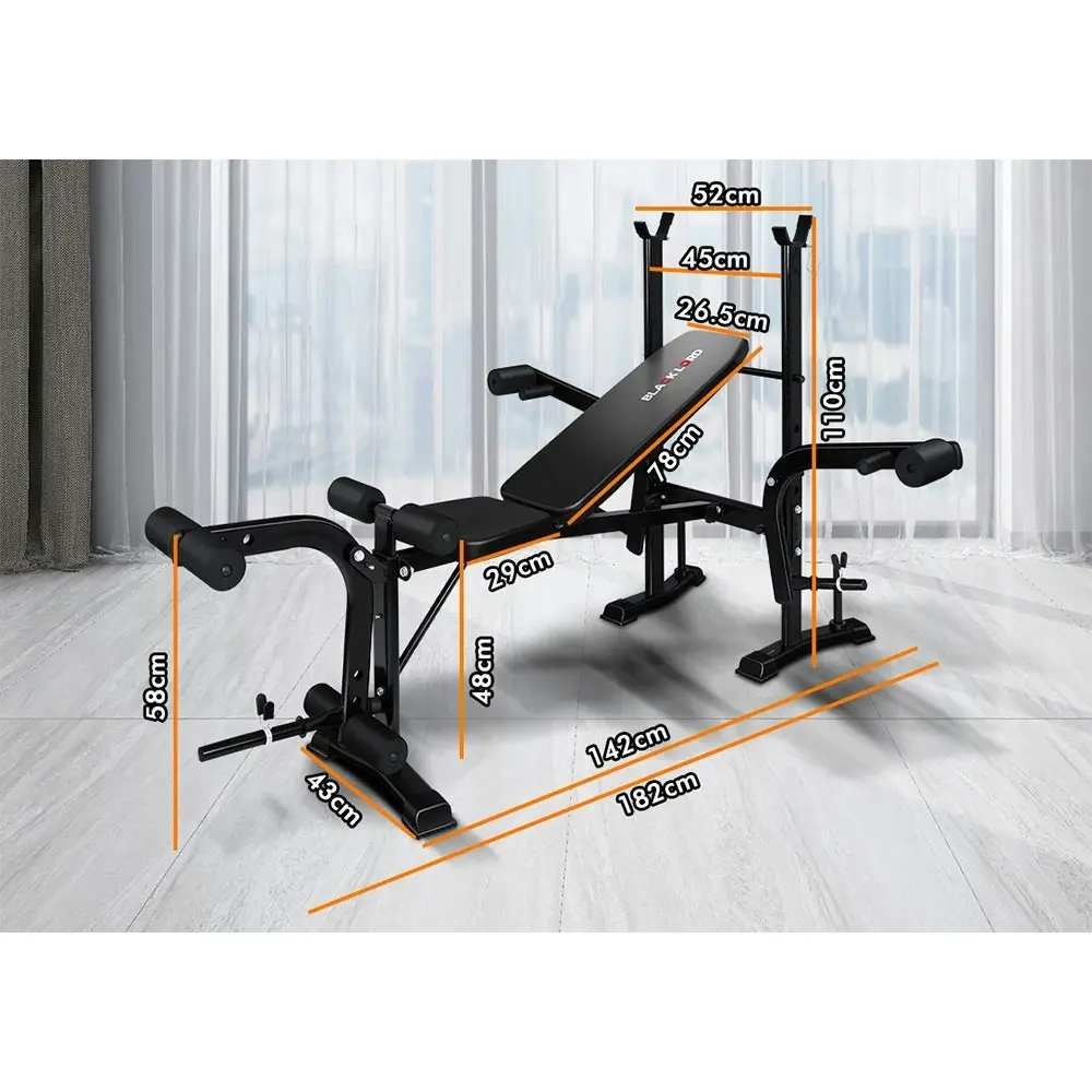 Black Lord Weight Bench 8in1 Press Multi-Station Fitness Home Gym Equipment