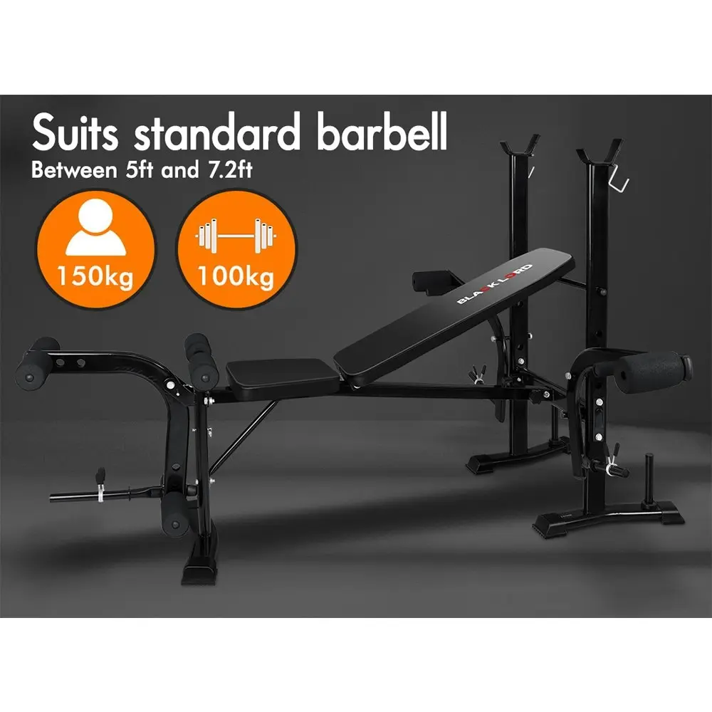 Black Lord Weight Bench 8in1 Press Multi-Station Fitness Home Gym Equipment