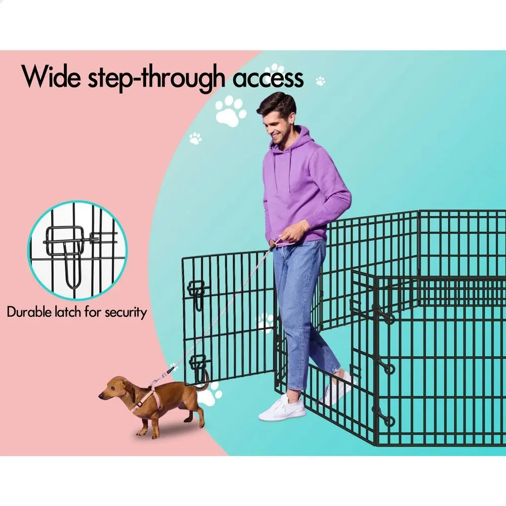 BEASTIE Pet Playpen 24 inch Large 8 Panel Exercise Pen Fence Enclosure Dog Metal