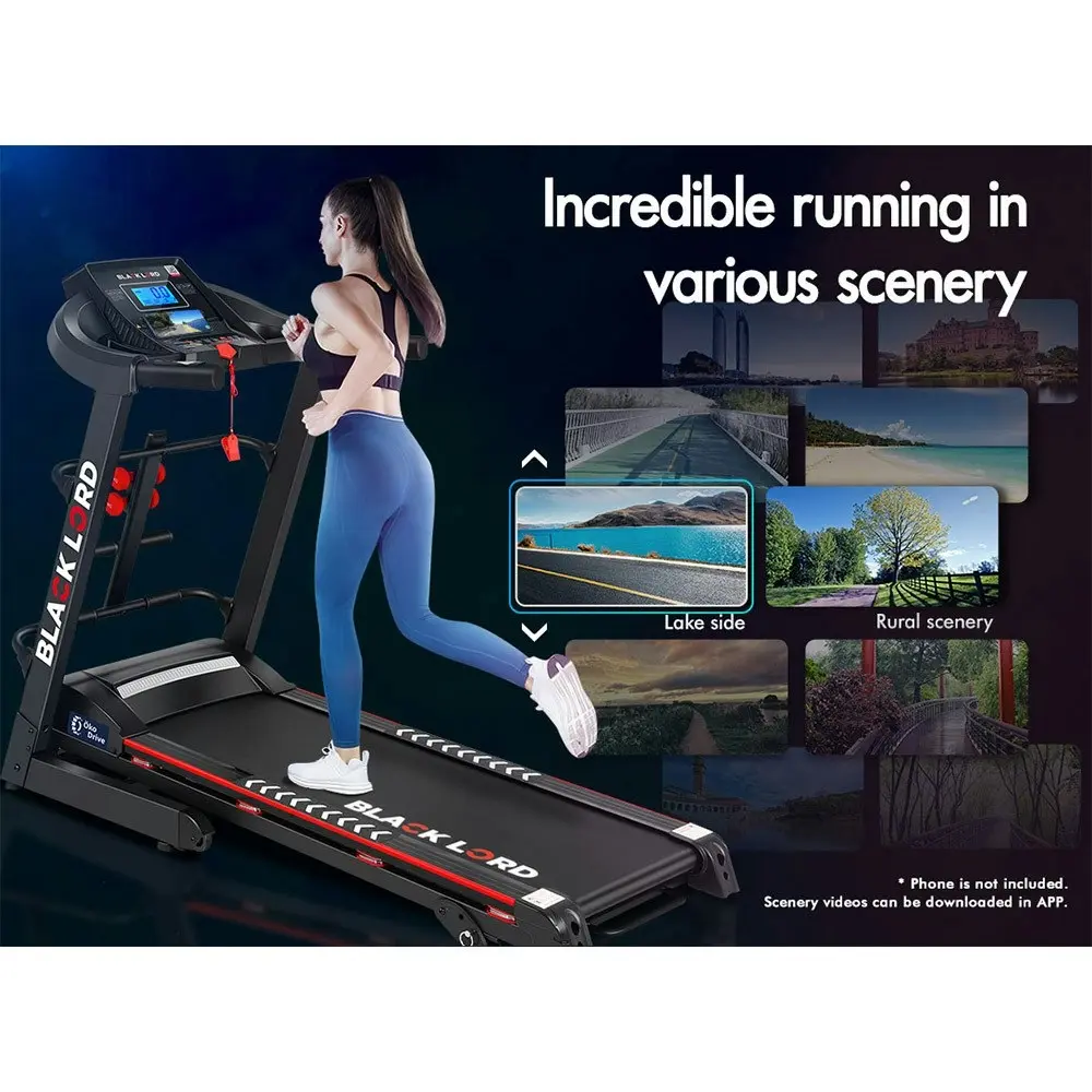 Black Lord Treadmill Electric Home Gym Exercise Run Machine Incline Fitness