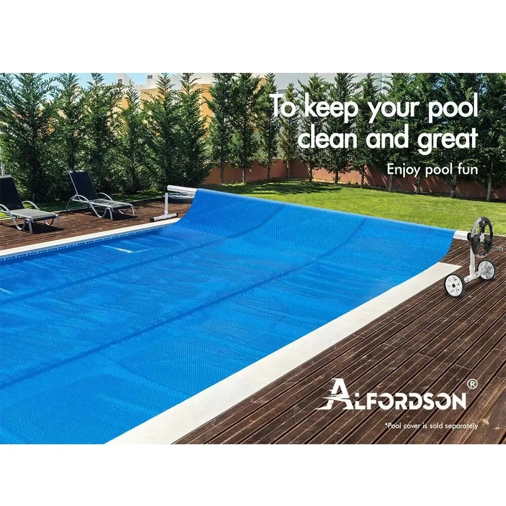 Alfordson Pool Cover Roller 4.5m Adjustable Solar Blanket Reel Swimming Grey