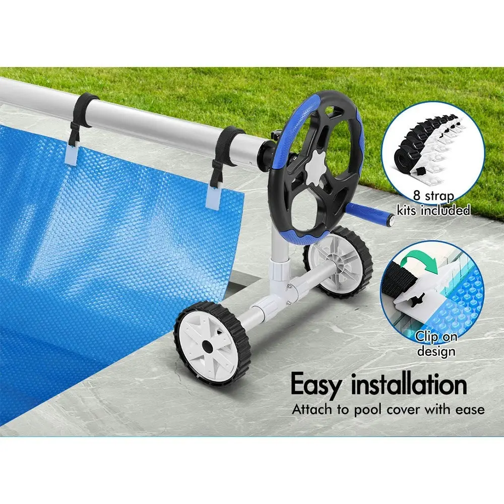 Alfordson Pool Cover Roller 4.5m Adjustable Solar Blanket Reel Swimming Blue