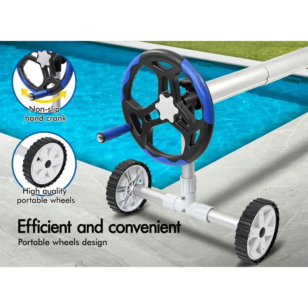 Alfordson Pool Cover Roller 4.5m Adjustable Solar Blanket Reel Swimming Blue