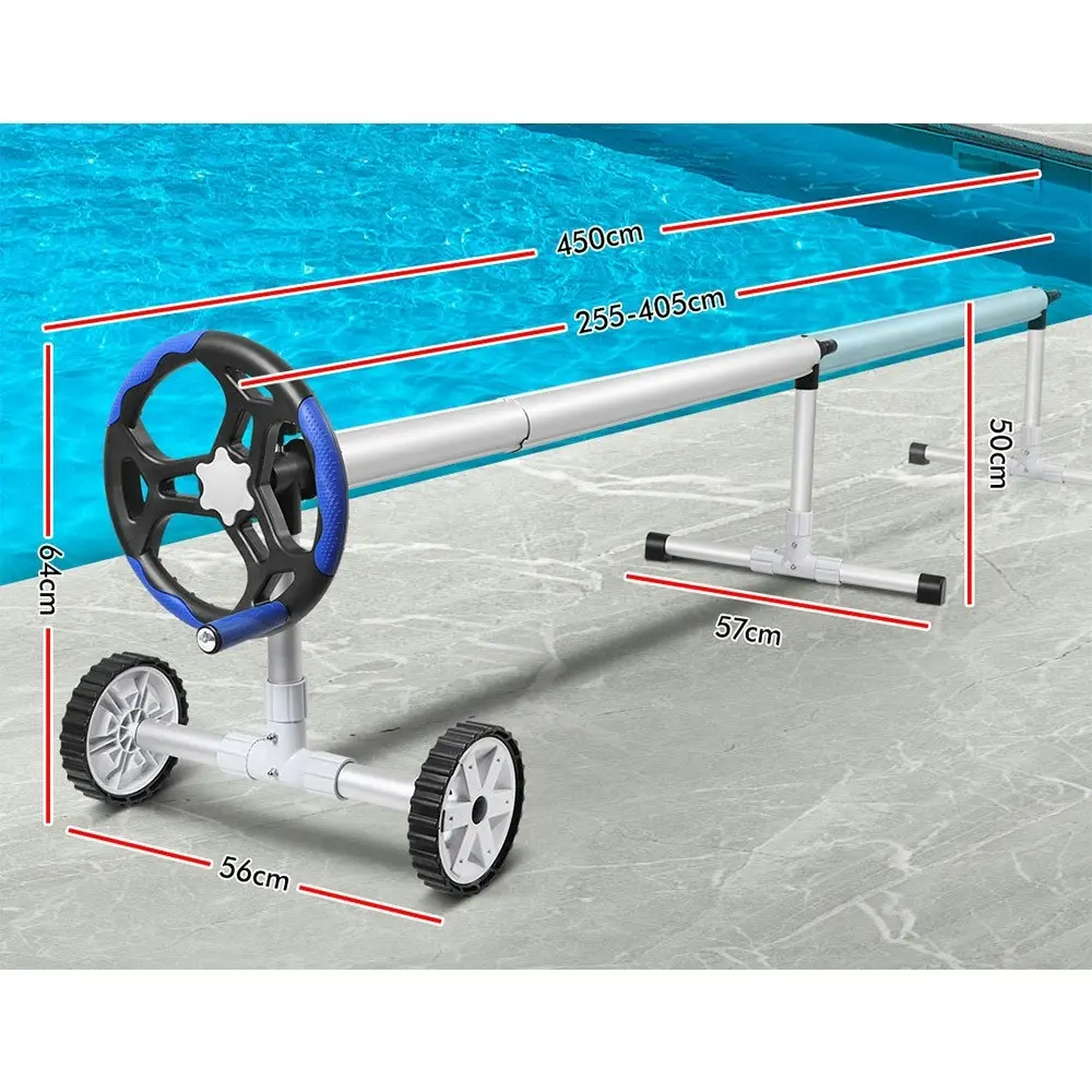 Alfordson Pool Cover Roller 4.5m Adjustable Solar Blanket Reel Swimming Blue