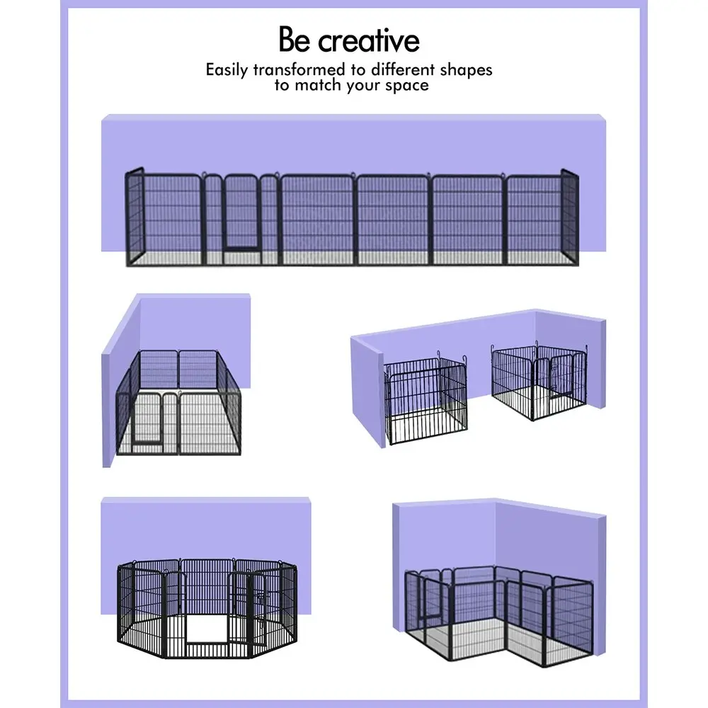 BEASTIE Pet Playpen 32 inch Large 8 Panel Fence Enclosure Dog Metal Exercise Pen