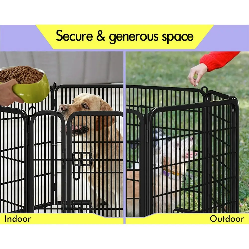 BEASTIE Pet Playpen 32 inch Large 8 Panel Fence Enclosure Dog Metal Exercise Pen