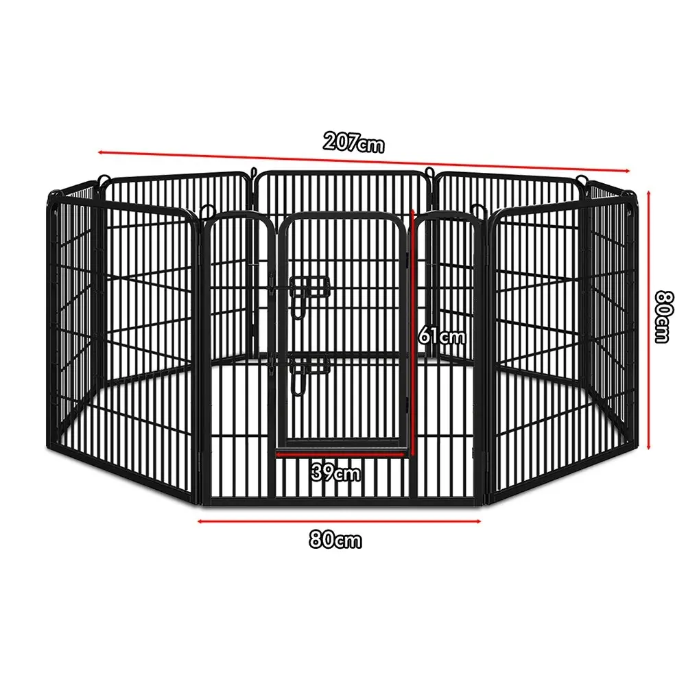 BEASTIE Pet Playpen 32 inch Large 8 Panel Fence Enclosure Dog Metal Exercise Pen