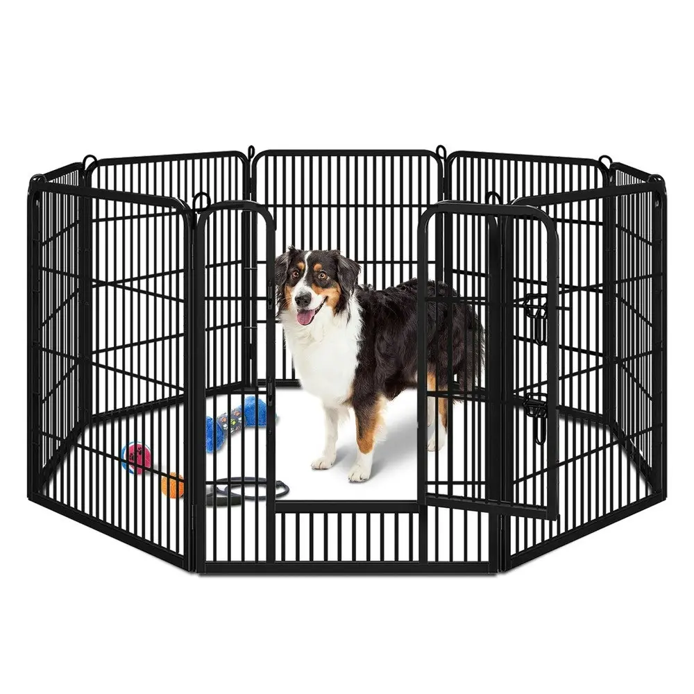 BEASTIE Pet Playpen 32 inch Large 8 Panel Fence Enclosure Dog Metal Exercise Pen