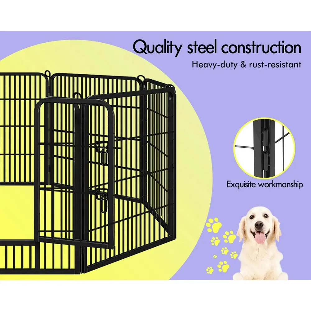 BEASTIE Pet Playpen 32 inch Large 8 Panel Fence Enclosure Dog Metal Exercise Pen