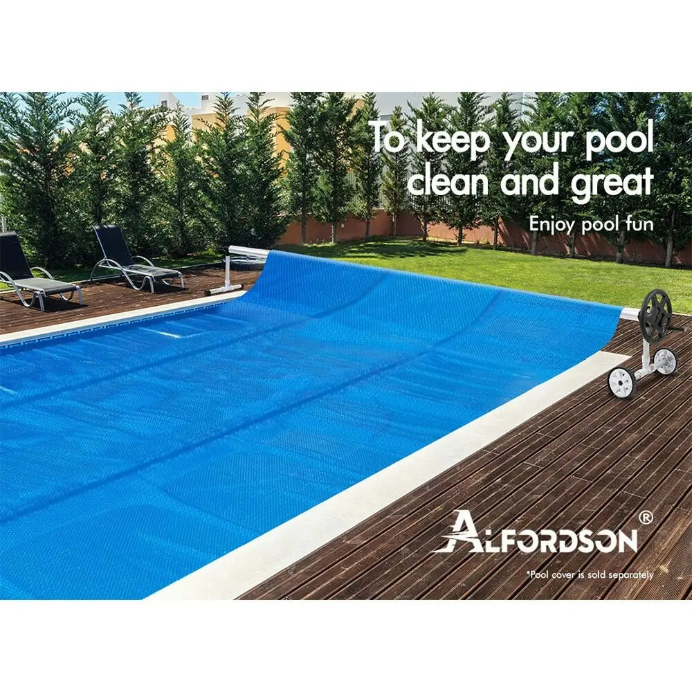 Alfordson Pool Cover Roller 4.5m Adjustable Solar Blanket Reel Swimming Black