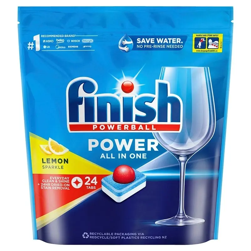 6 Pack Finish Power All In One Lemon Sparkles 24 Tablets