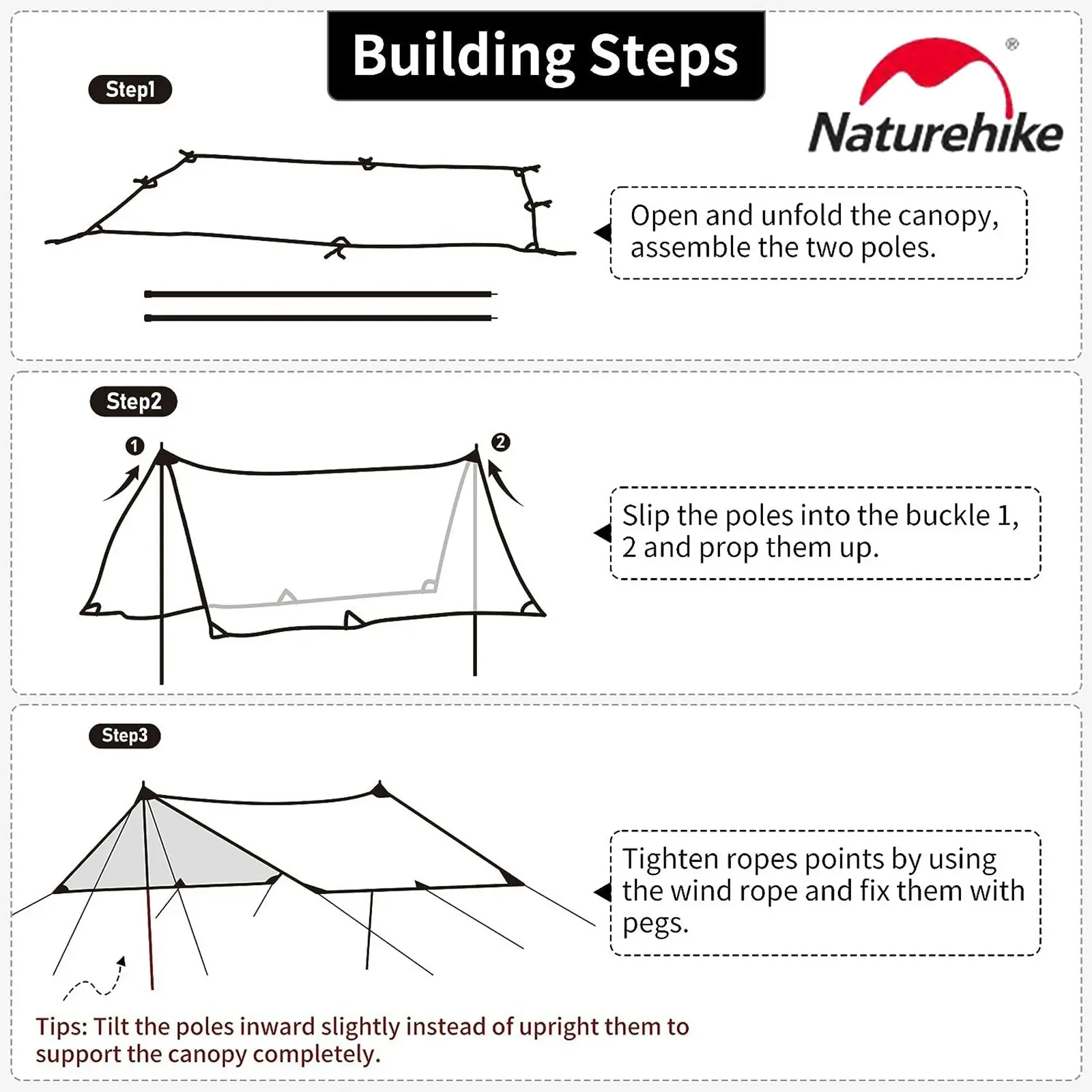 NatureHike Canopy Lightweight 4-6 Person Tent Tarp Shelters for Camping Hiking - Khaki 438x292cm